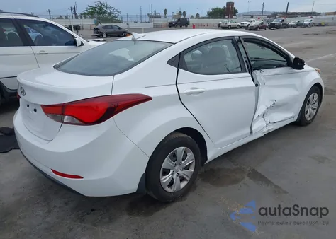 2016 Hyundai Elantra Se from USA, damaged, VIN 5NPDH4AE1GH673257